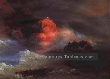 crash 1876IBI paysage marin Bateau Ivan Aivazovsky Peinture à l'huile
